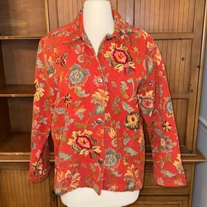 Chico's Floral Jacket, Size 1, Size 8